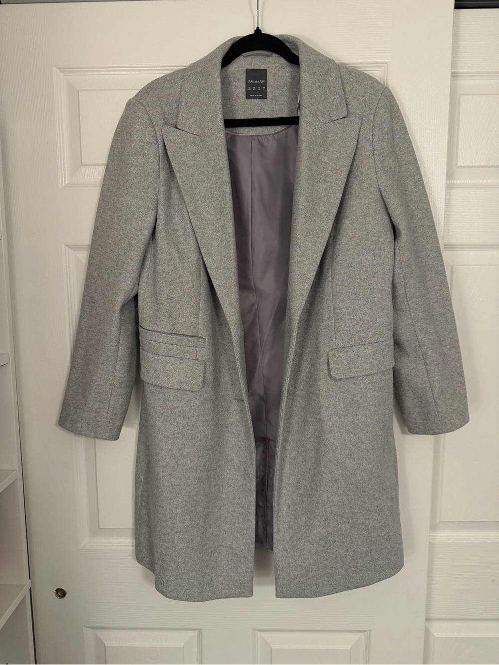 Primark Light Gray Tailored Wool-Blend Coat
